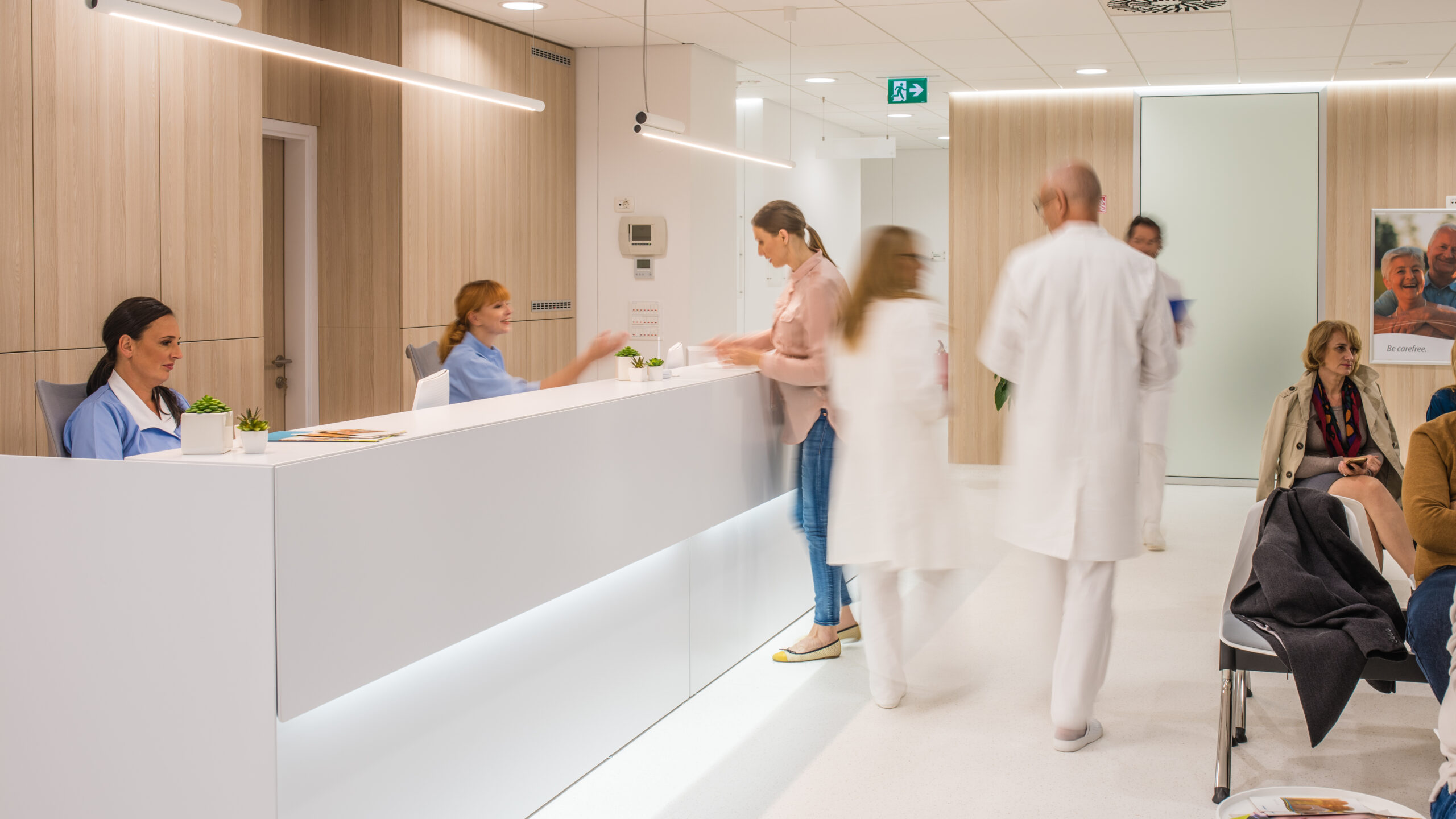 Doctors walking in clinic